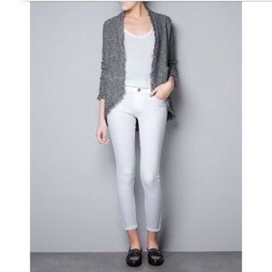 Zara Knit And Fringe Cardigan